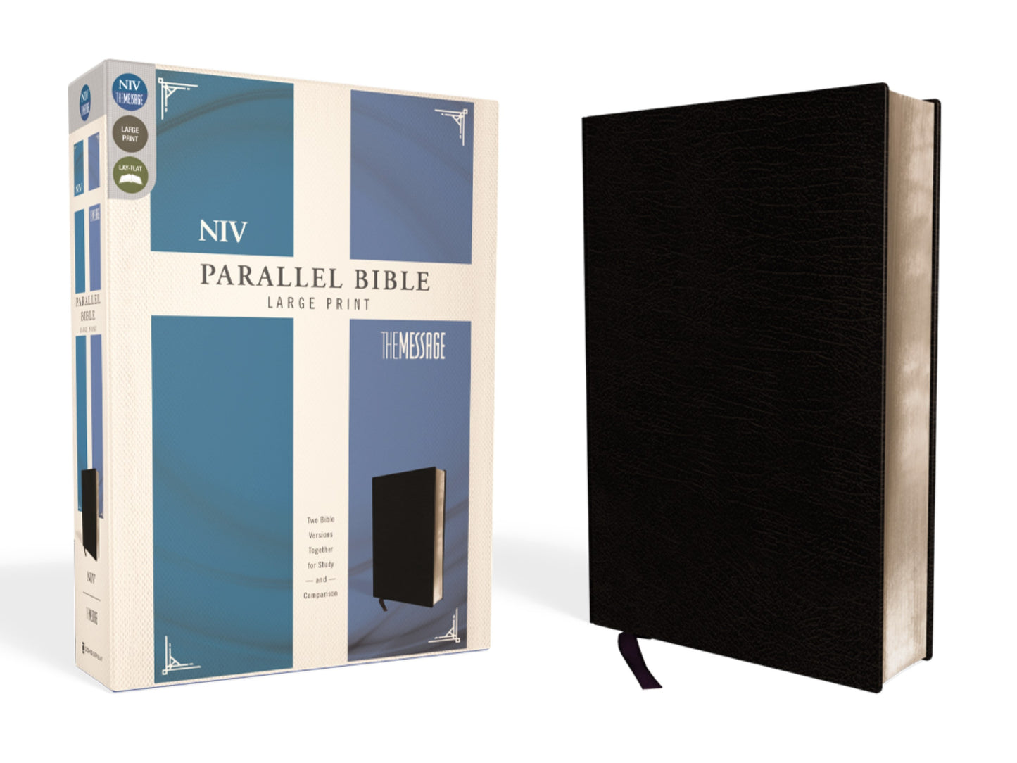 NIV & Message Side-By-Side Bible/Large Print-Black Bonded Leather