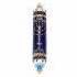 Mezuzah-Menorah-Hand Painted Blue/Gold (4.5")-Pewter (#5151)
