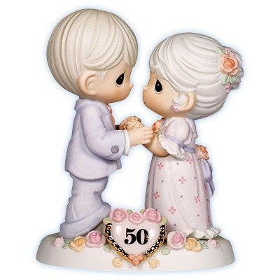 Figurine-50th Anniversary-Couple w/Heart