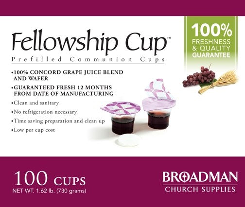 Communion-Fellowship Cup Prefilled Juice/Wafer (Box Of 100)