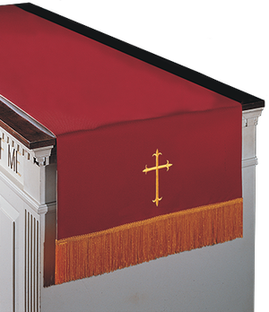 Communion-Table Runner-Viva-Reversible-Red/White w/Cross