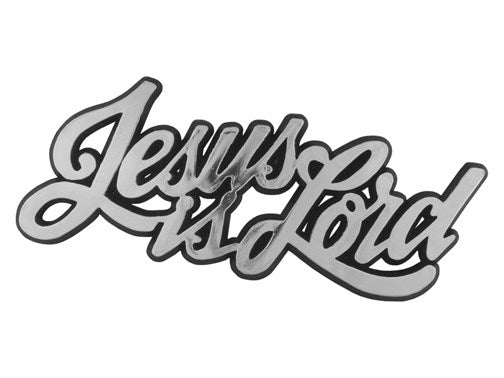 Auto Decal-3D Jesus Is Lord-Large (Silver) (Pack of 6)