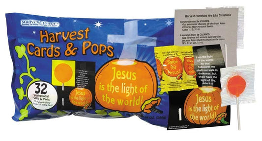 Candy-Scripture Harvest Cards & Pops (Pack Of 32)