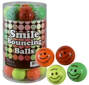 Toy-Smile Jesus Loves You Bouncy Balls (Pack of 48)