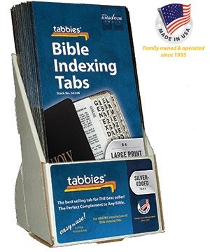 Display-Bible Tab-Large Print-Old & New Testament-Silver (Pack Of 20)