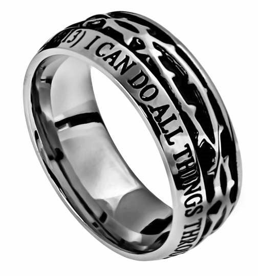 Ring-Crown Of Thorns-Christ My Strength (Mens)-Sz 8