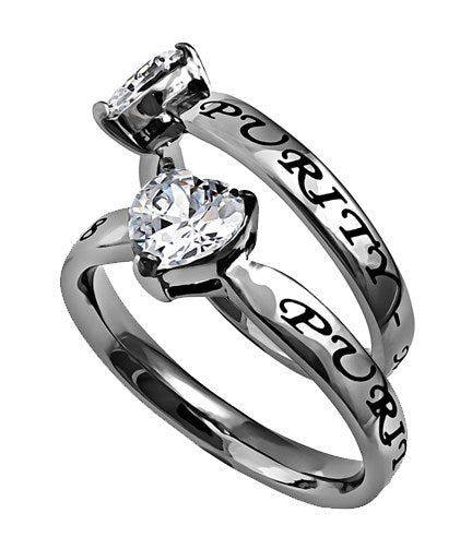 Ring-CZ Heart-Purity-Sz 5