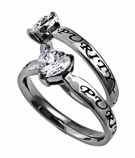 Ring-CZ Heart-Purity-Sz 9