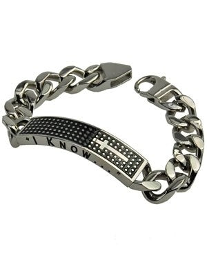 Bracelet-Shield Cross-I Know (Jeremiah 29:11) (Mens) Sz 8