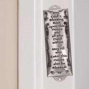 Mezuzah-Bless This House (4.25")-Pewter (#5110)