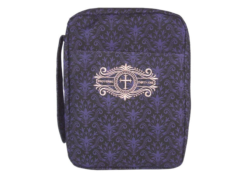 Bible Cover-Canvas-Proverbs Thirty-One-Embroidered-Purple-MED