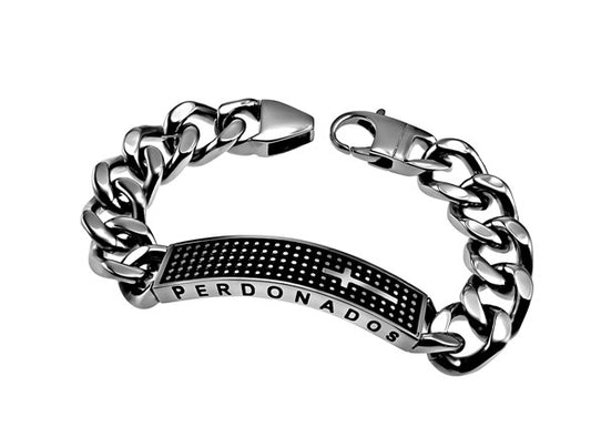 Span-Bracelet-Cable-Shield Cross-Forgiven (Mens)-8"