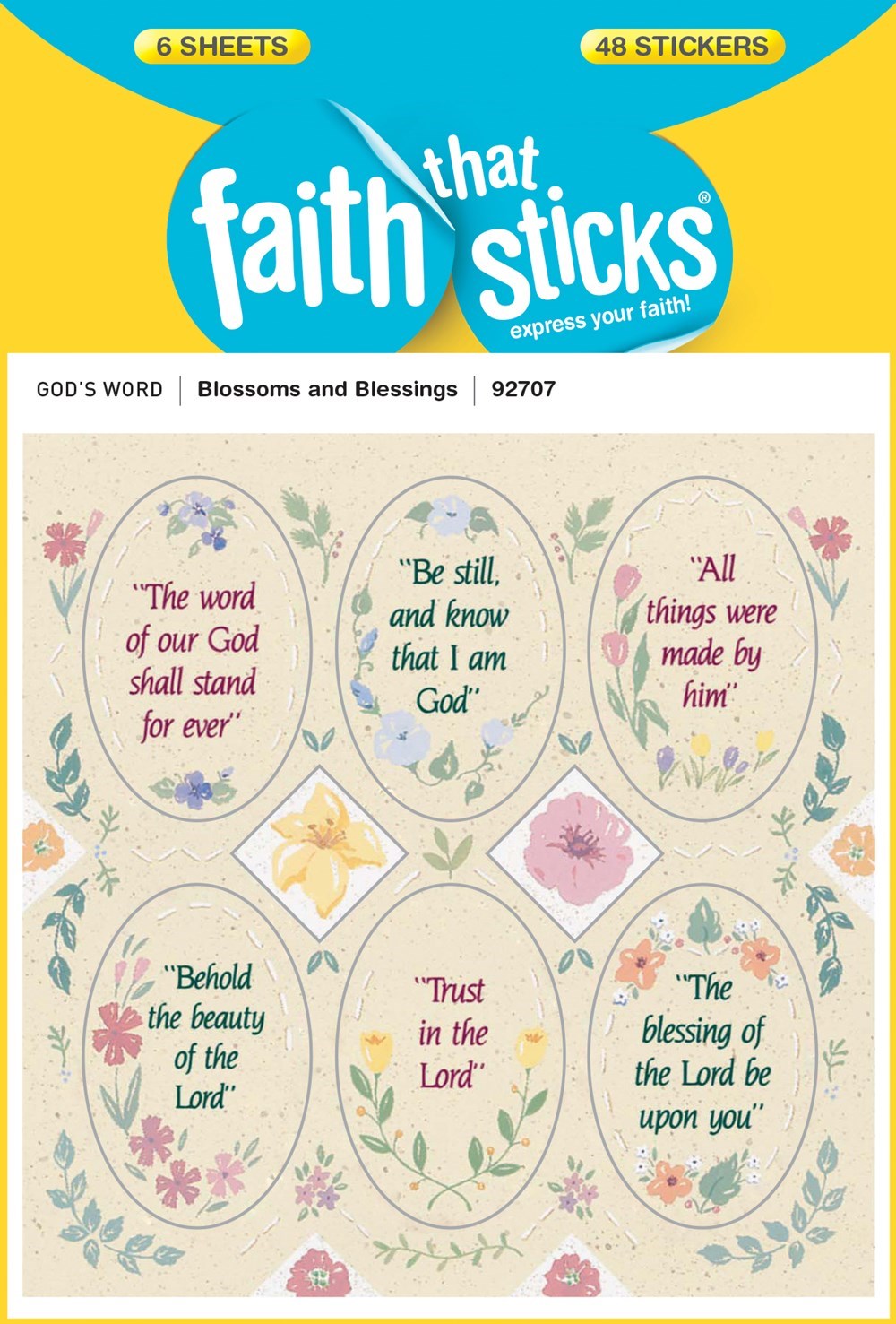 Sticker-Blossoms & Blessings (6 Sheets) (Faith That Sticks)