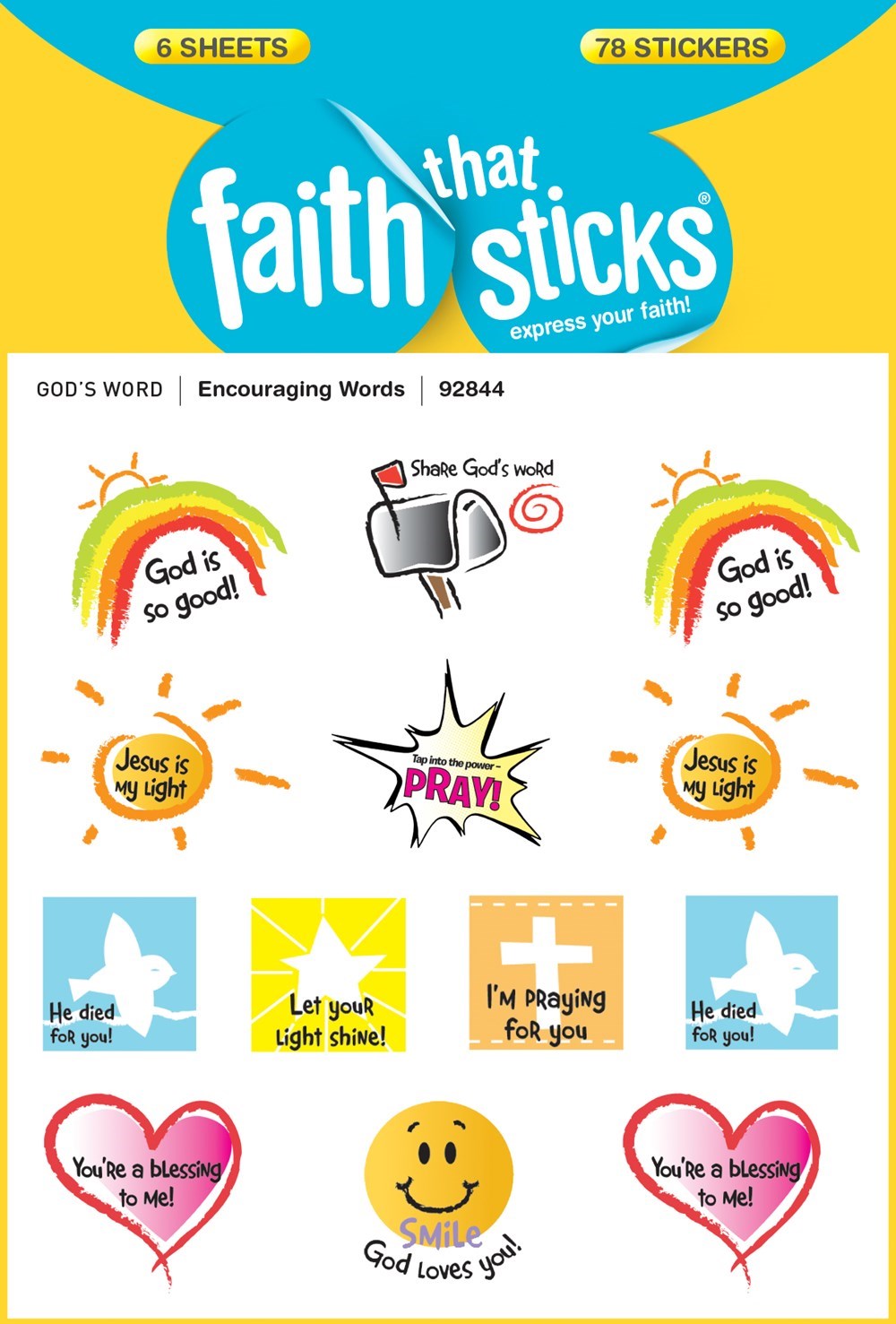 Sticker-Encouraging Words (6 Sheets) (Faith That Sticks)