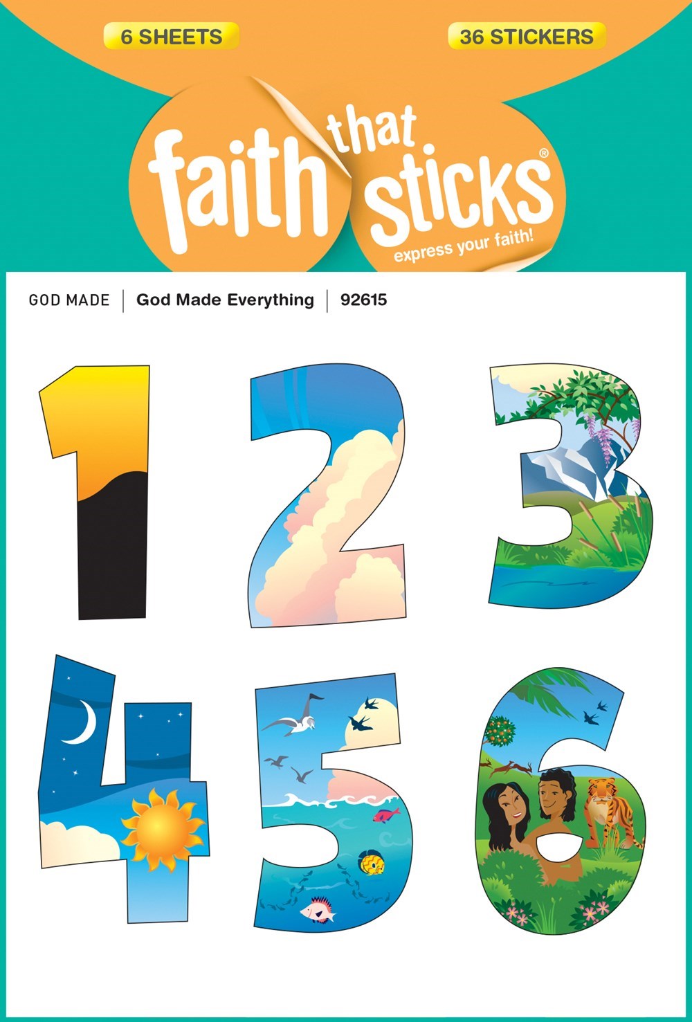 Sticker-God Made Everything (6 Sheets) (Faith That Sticks)