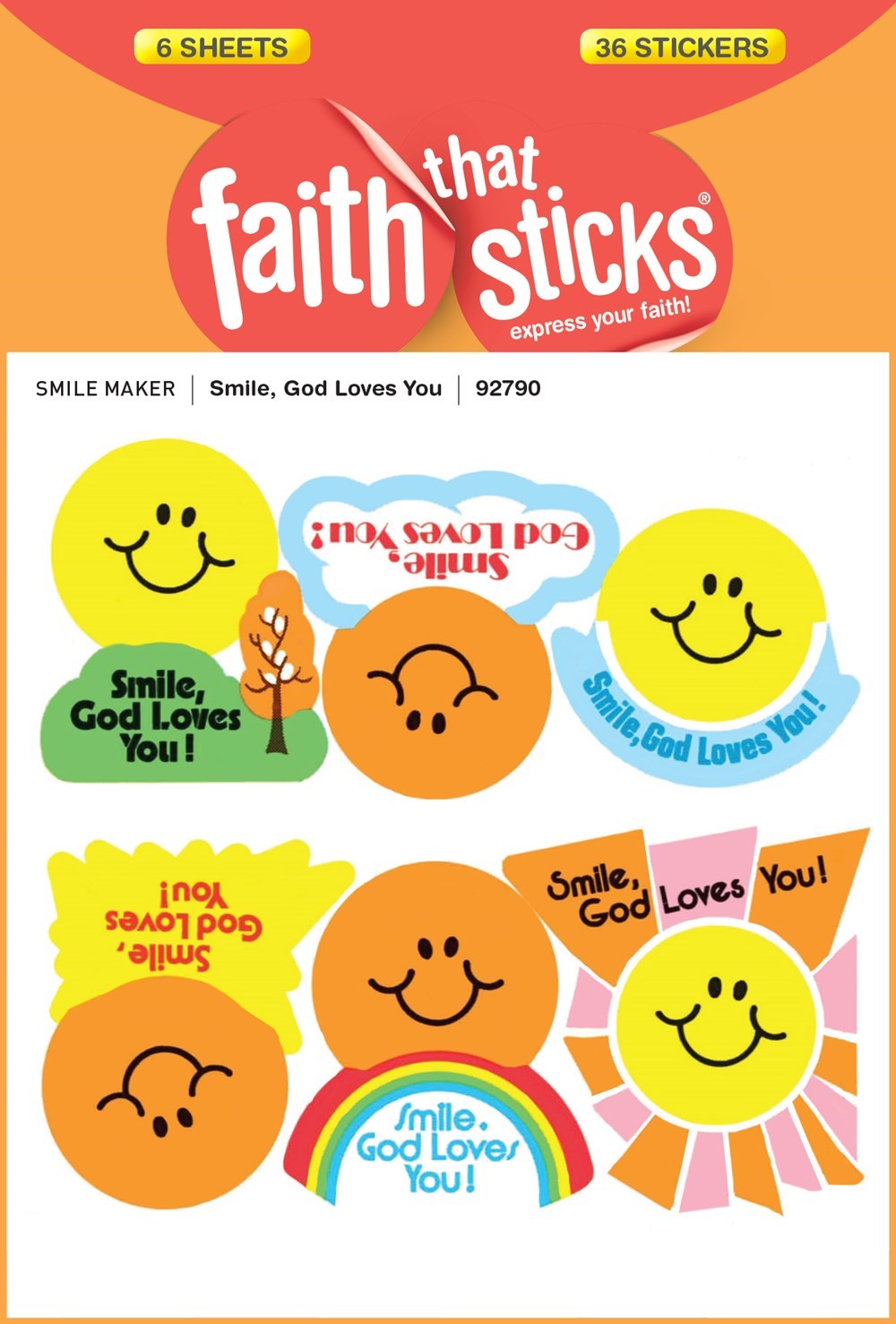 Sticker-Smile God Loves You (6 Sheets) (Faith That Sticks)