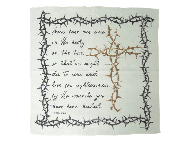 Cloth-Prayer Cloth/Cross & Thorns (Pack of 6)