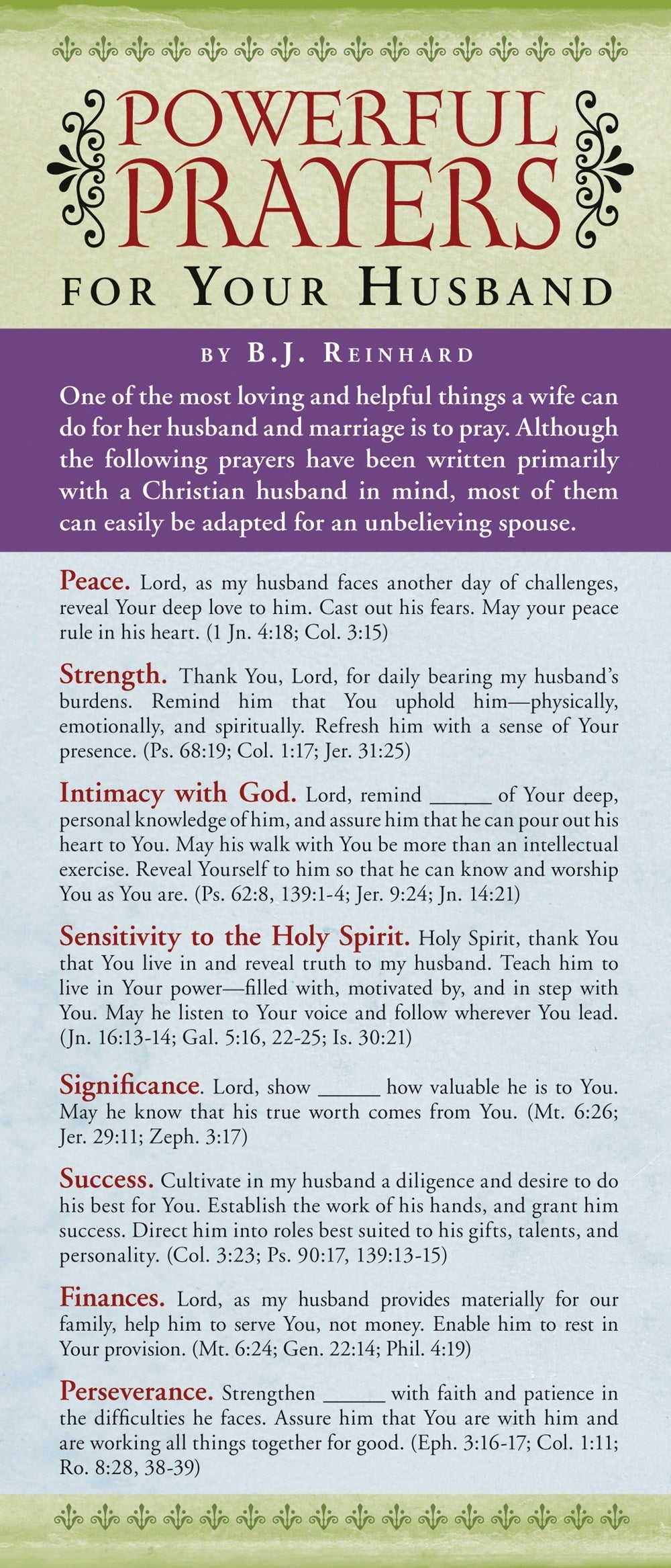 Bookmark-Powerful Prayers For Your Husband (Pack Of 50)