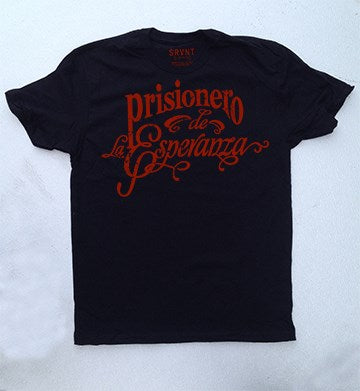 SPANISH-Tee Shirt-Prisoner Of Hope-Mens-Medium-Black/Red