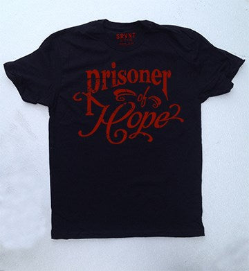 Tee Shirt-Prisoner Of Hope Mens Premium Fitted Tee-Medium-Black W/Red