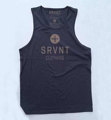 Tee Shirt-Srvnt Plus Mens Jersey Tank-X Large-Heavy Metal W/Grey