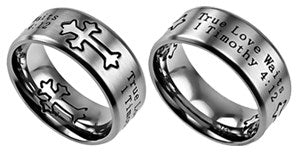 Ring-Neo Cross-Silver-True Love Waits (Mens) Sz 8