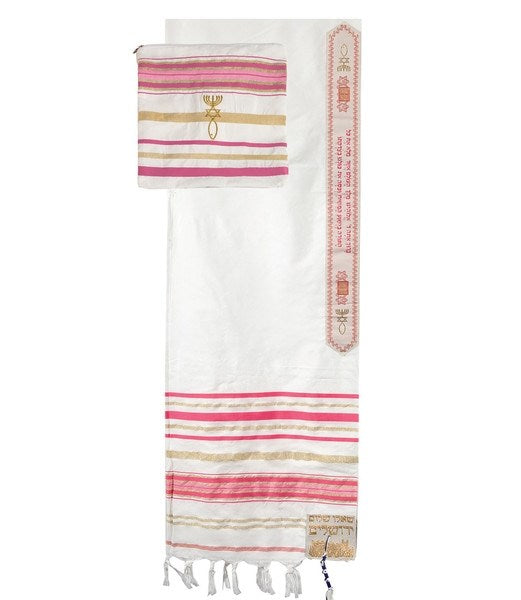 Prayer Shawl-Pink Acrylic w/Bag (72" x 22") (#2219)