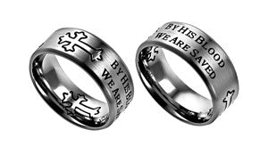 Ring-NEO Cross-Silver-By His Blood (Mens)-Sz 8