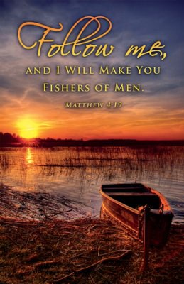 Bulletin-Follow Me And I Will Make You Fishers Of Men (Matthew 4:19) (Pack Of 100)
