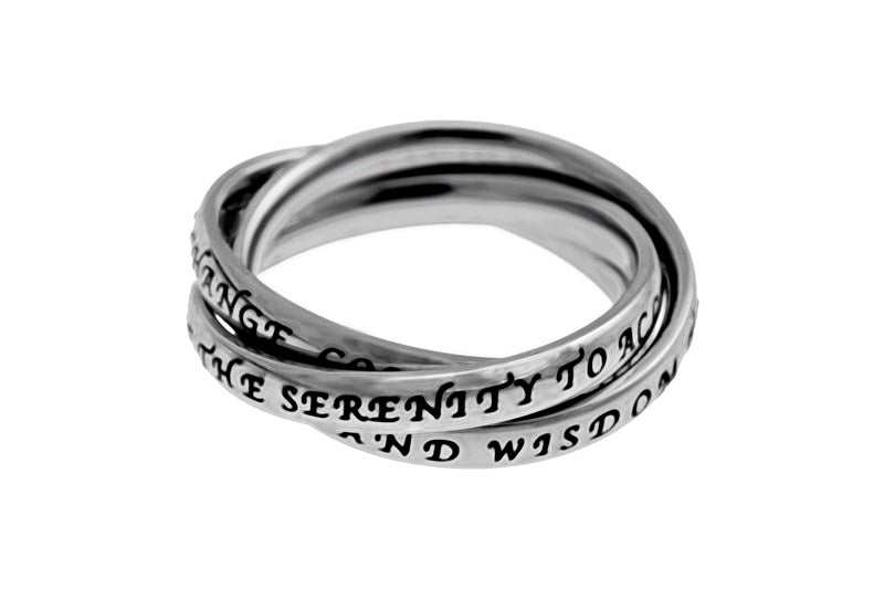 Ring-Triple Band-Serenity Prayer-Sz 5