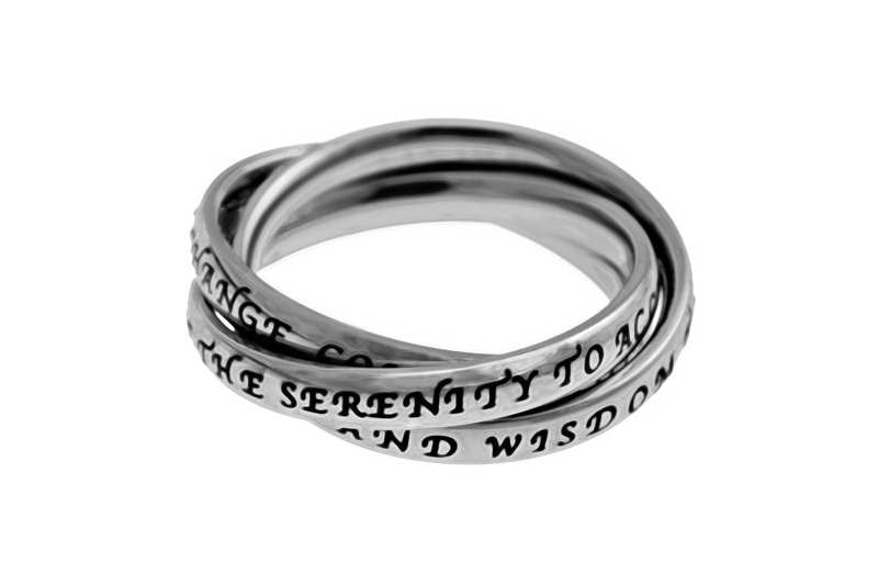 Ring-Triple Band-Serenity Prayer-Sz 9