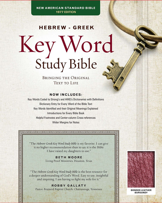 NASB Hebrew-Greek Key Word Study Bible-Burgundy Bonded Leather Indexed
