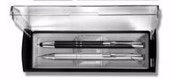 Gift Set-Adoration Pen/Pencil-Silver/Black (Set Of 2)