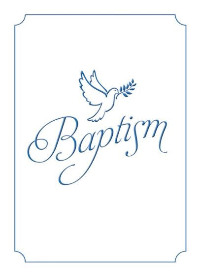 Certificate-Baptism/Dove (Mark 16:16) (Blue Foil Embossed Premium Stock) (Pack of 6)