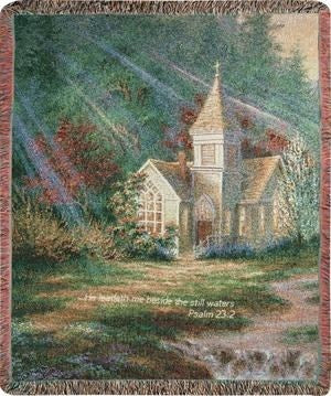 Throw-He Leadeth Me Beside Still Waters/Psalm 23:2-Tapestry (50" x 60")