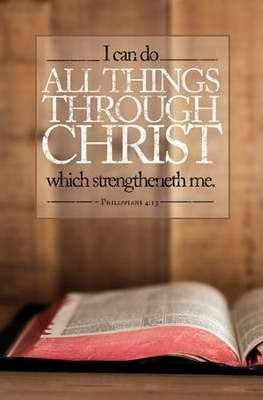 Bulletin-I Can Do All Things Through Christ/Open Bible (Philippians 4:23 KJV) (Pack Of 100)