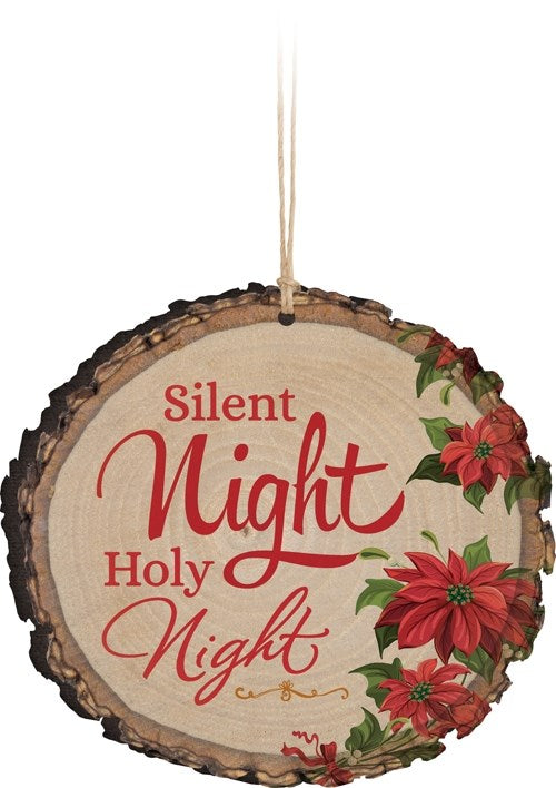 Ornament-Barky-Silent Night/Poinsettia