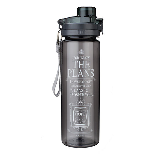Water Bottle-I Know The Plans-Black (25 OZ)