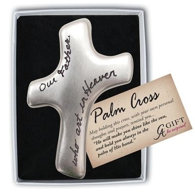 Palm Cross-Our Father Who Art In Heaven-Zinc (2.75")
