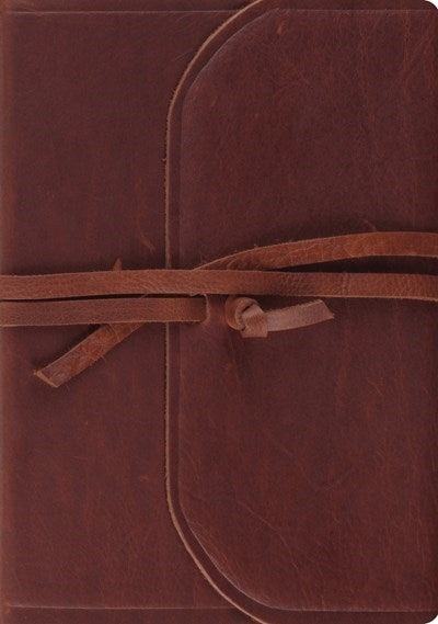 ESV Journaling Bible-Interleaved Edition-Brown Natural Leather w/Flap & Strap