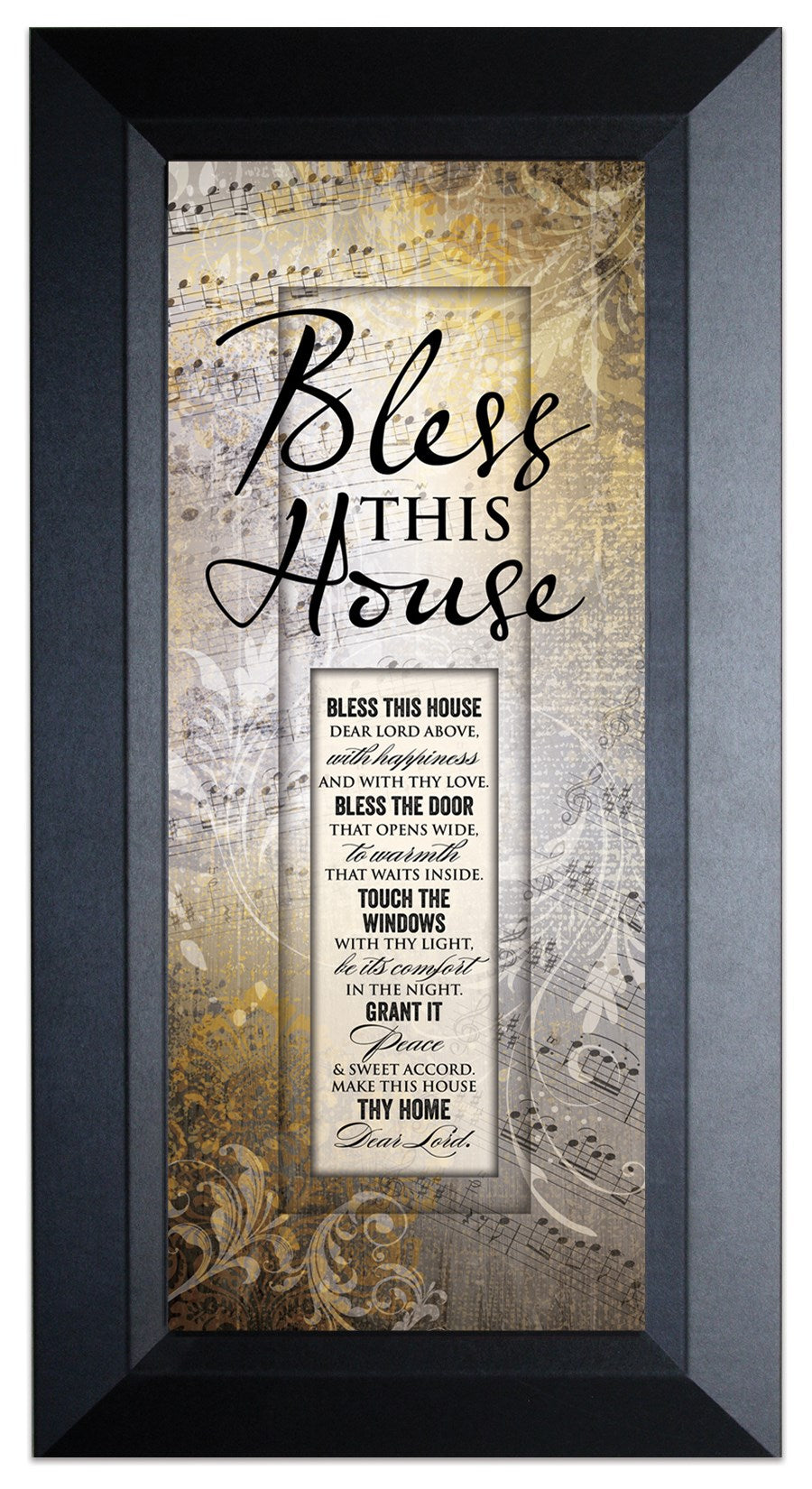 Framed Art-Words Of Grace-Bless this House (8" x 16")