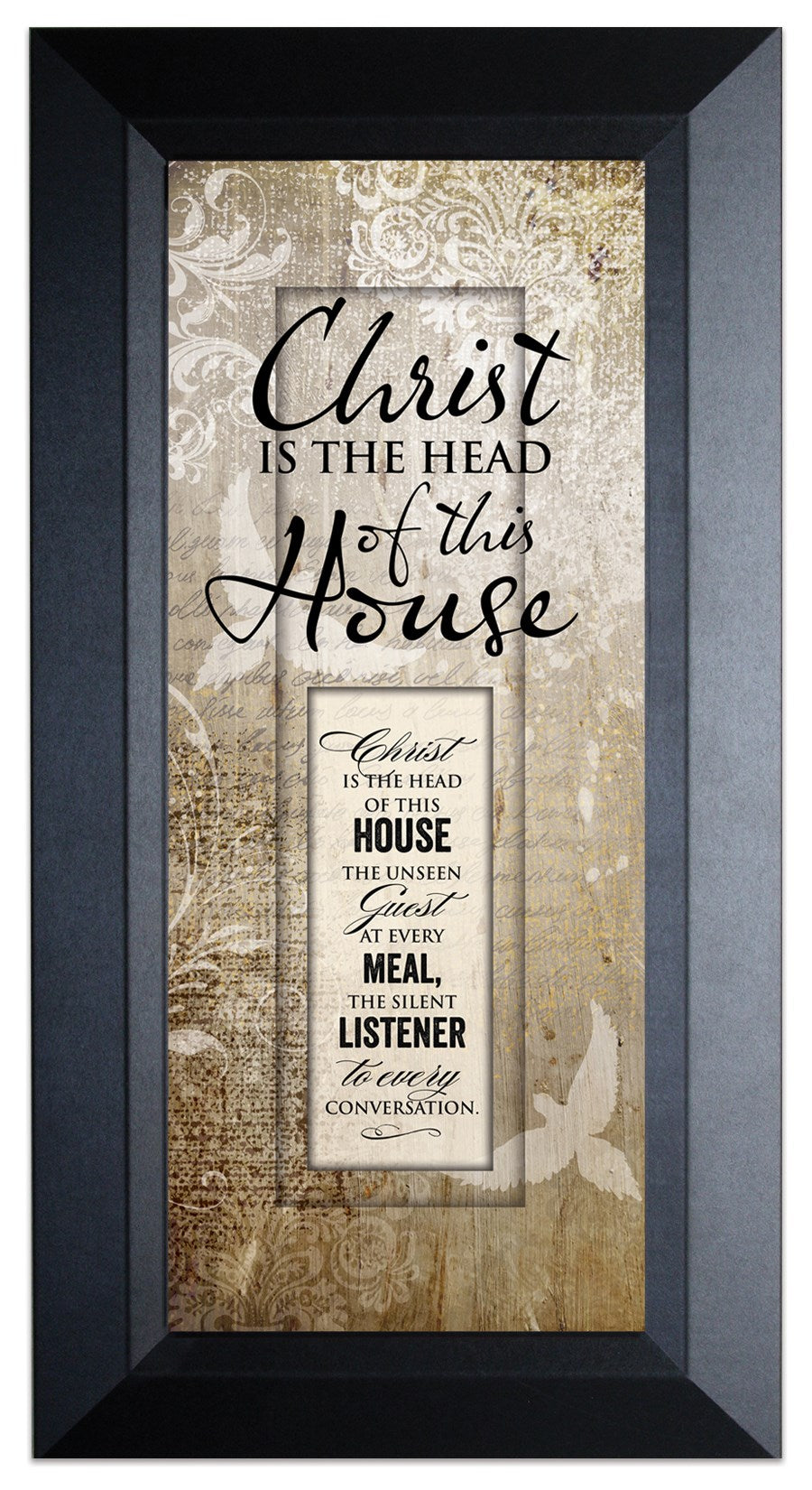 Framed Art-Words Of Grace-Christ Is The Head (8" x 16")