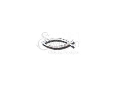 Lapel Pin-Open Fish-Silver (Pack Of 6)