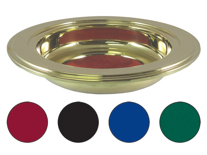 Offering Plate-Goldtone-With 4 Assorted Color Magnetic Velour Pad Inserts