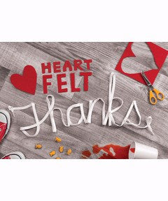 Notecards-Heartfelt Thanks (Pack Of 10)