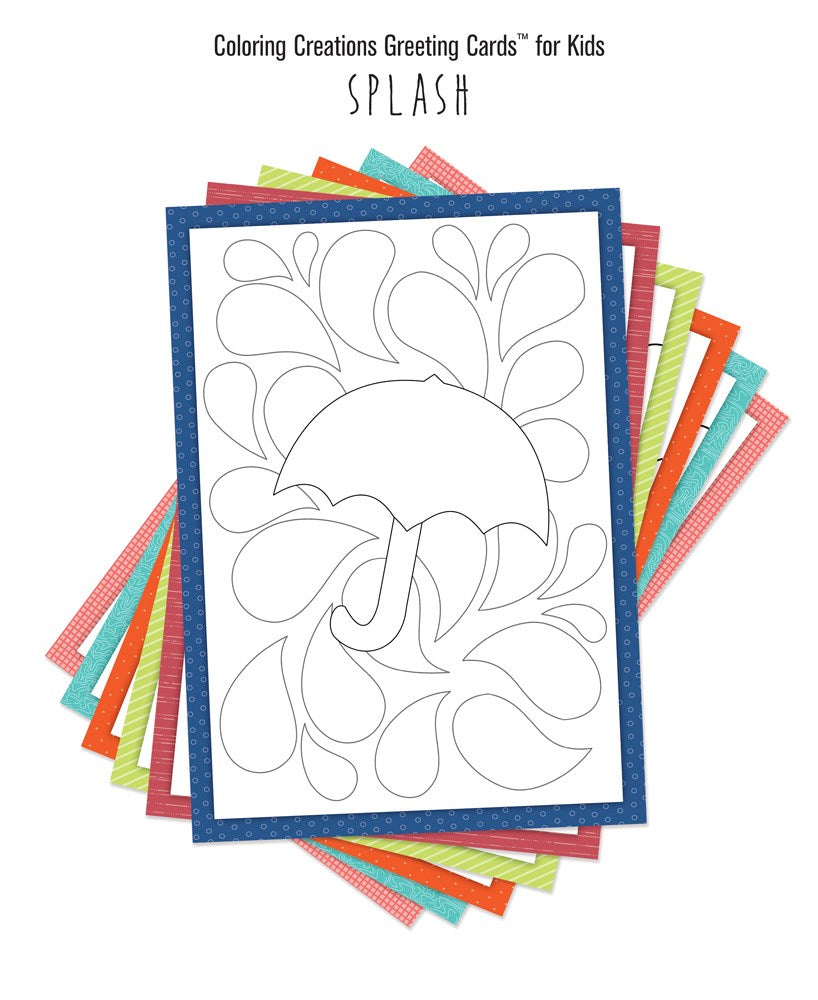 Coloring Creations Greeting Cards: Splash (For KIDS) (Pack Of 12)