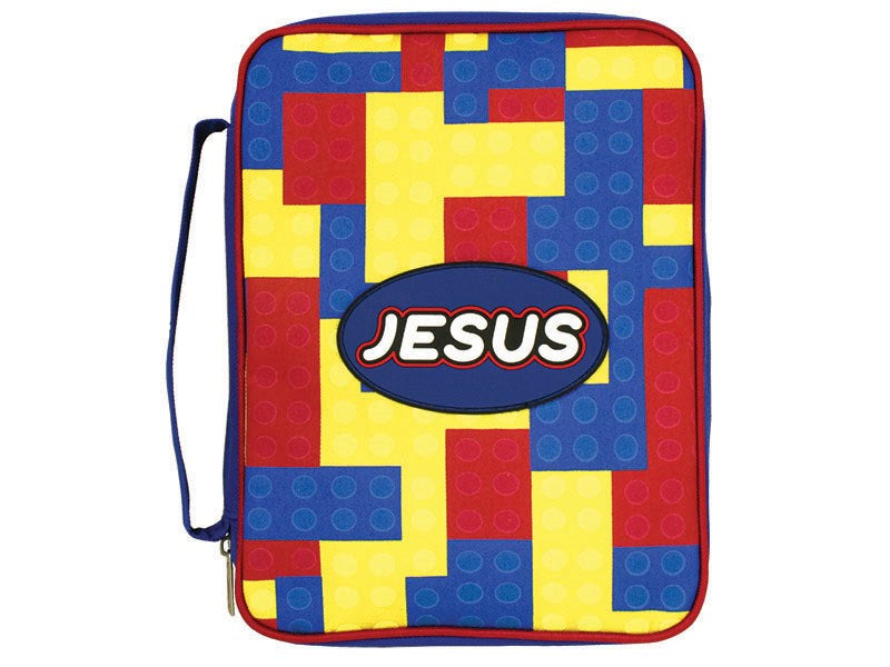 Bible Cover-Youth-Jesus W/Blocks-Large