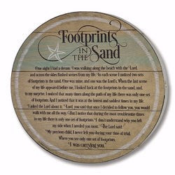 Barrel Plaque-Footprints In The Sand