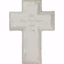 Wall Cross-Baptism-White (6")