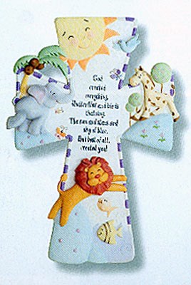 Wall Cross-Baby-God Created Everything (7")